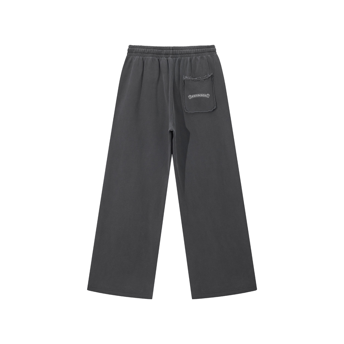 "SCROLL" Raw Hem Sweatpants (Dark Gray)