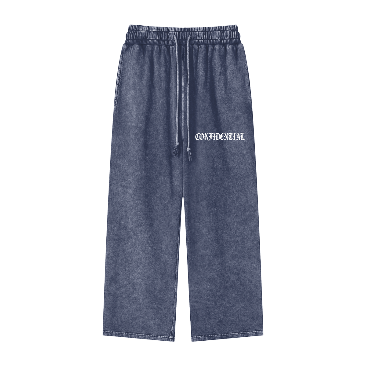 "OLD ENGLISH" Straight-Leg Pants (Acid Washed Blue)