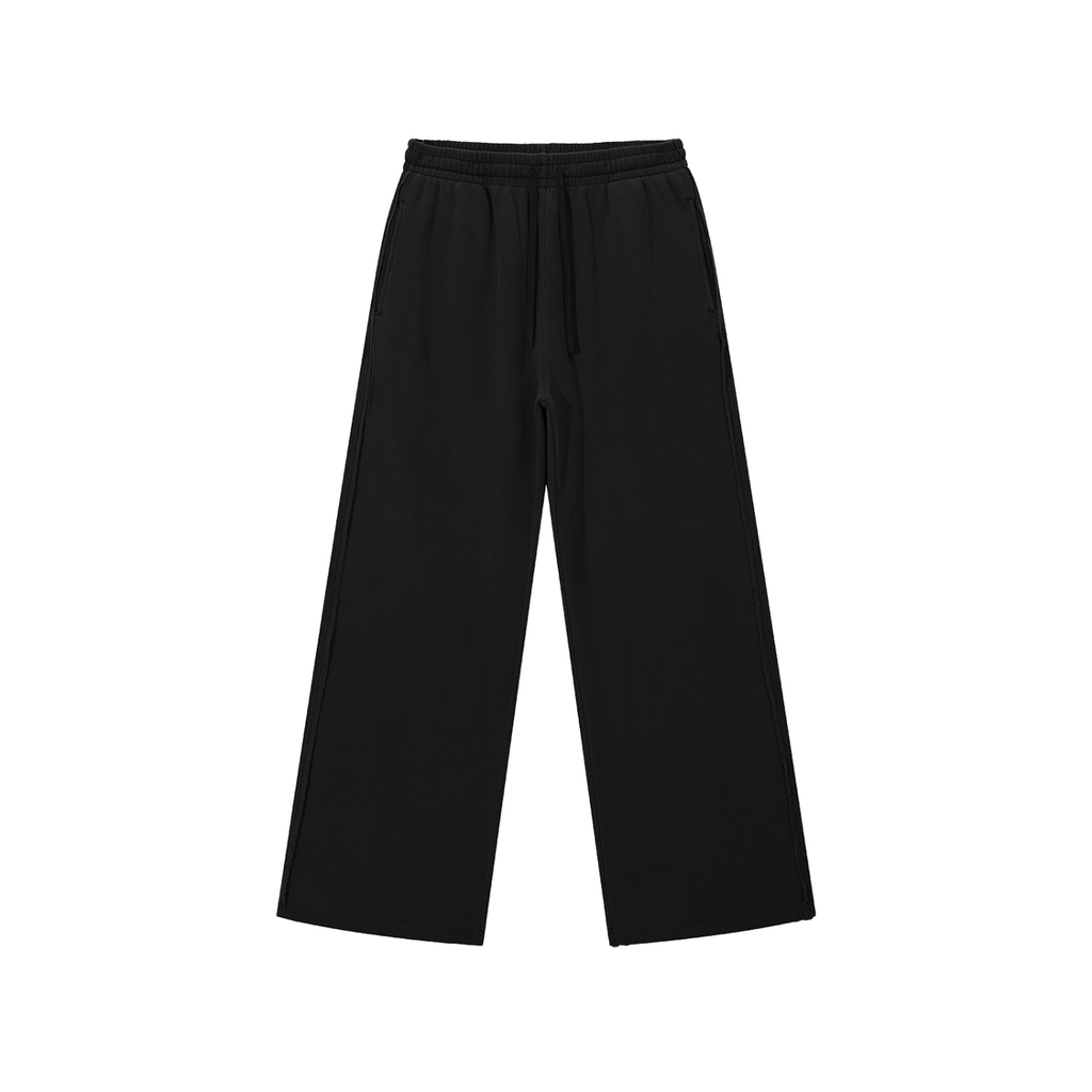 "SCROLL" Raw Hem Sweatpants (Black)