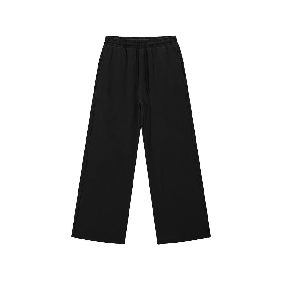 "SCROLL" Raw Hem Sweatpants (Black)