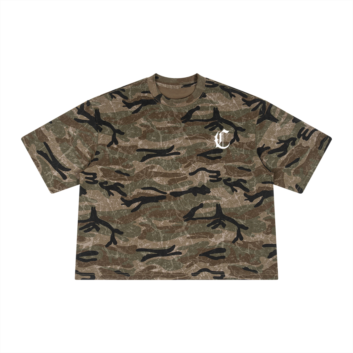 "GREEN CAMO" Essential Boxy T-Shirt