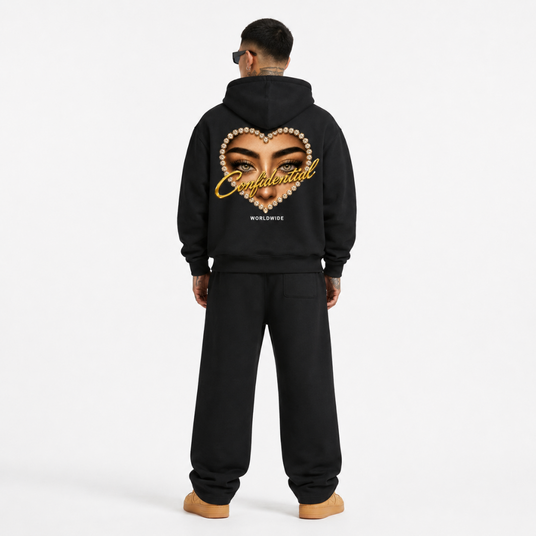 "DIAMOND EYE$" Straight-Leg Sweatpants