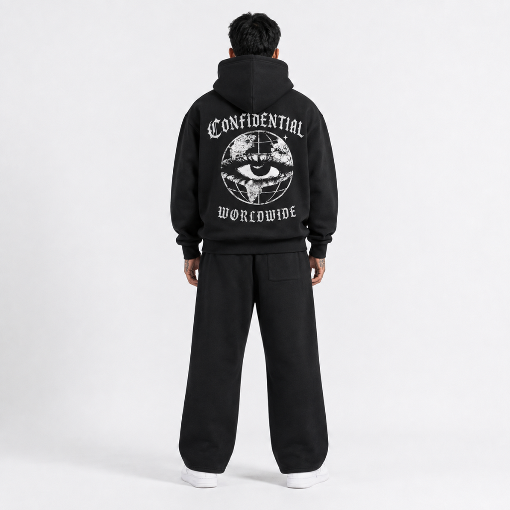 "WORLDWIDE VI$ION" Straight-Leg Sweatpants