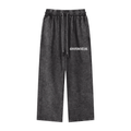 "OLD ENGLISH" Straight-Leg Pants (Acid Washed Black)