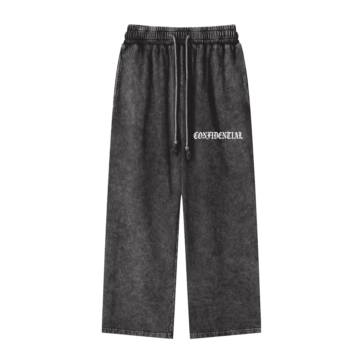"OLD ENGLISH" Straight-Leg Pants (Acid Washed Black)