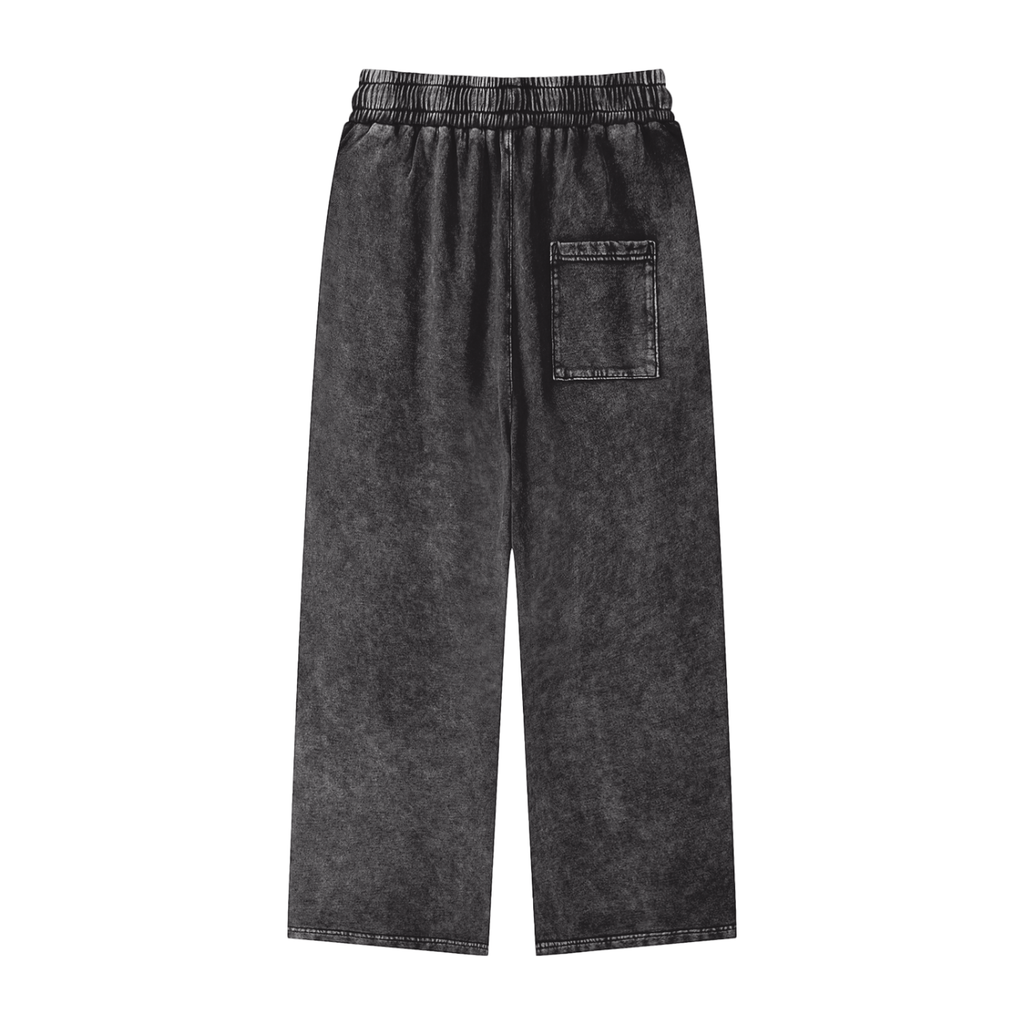 "OLD ENGLISH" Straight-Leg Pants (Acid Washed Black)